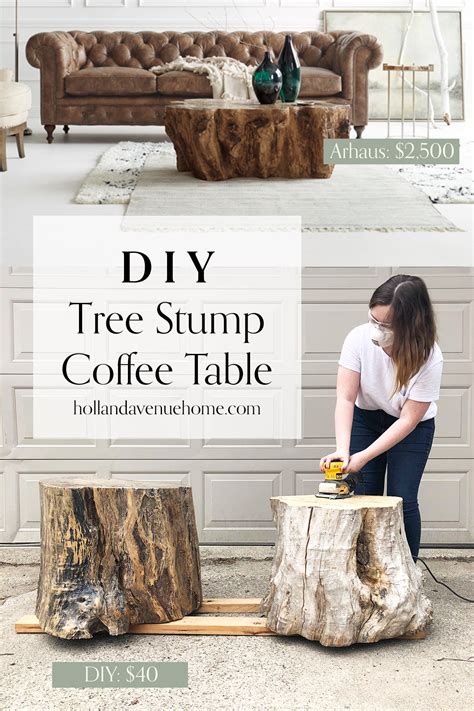 DIY Tree Stump Coffee Tables: One Room Challenge Week 2 | Holland Avenue Home