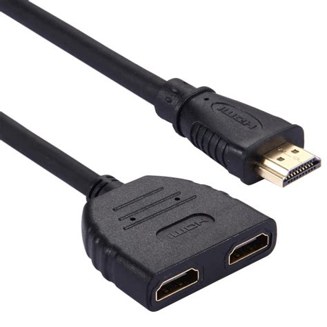 30cm HDMI Male to Dual HDMI Female 1.4 Version Cable Connector Adapter ...