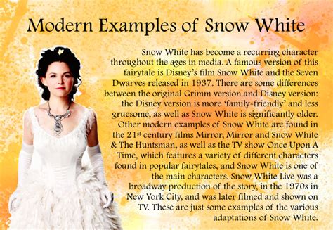 Modern Examples of Snow White | Disney films, Snow white, Disney version