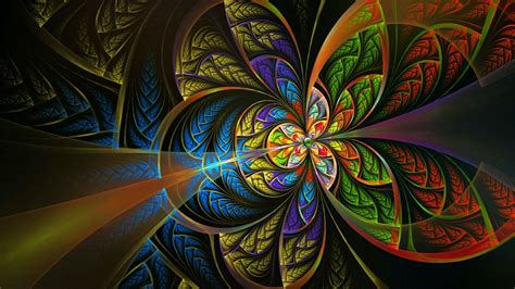 Psychedelic kaleidoscope fractal art wallpaper - backiee