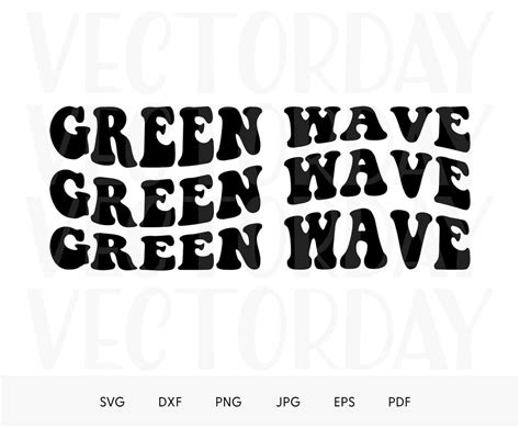 Green Wave Wavy Svg Green Wave Mascot Svg Team Mascot Svg - Etsy