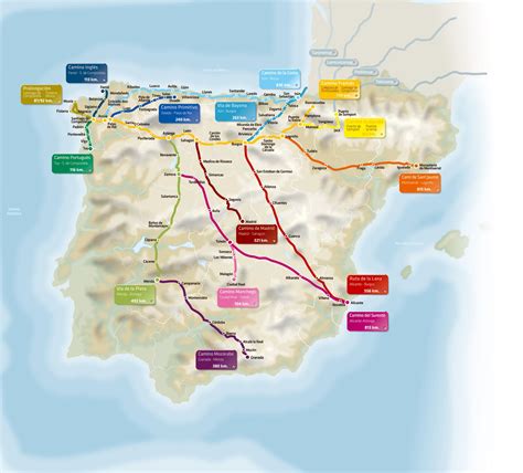 Todos los Caminos a Santiago | Mapas | Camino de santiago, Santiago, Camino