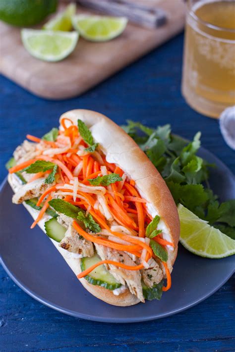 Vietnamese Sandwich Recipe with Grilled Chicken (Banh Mi) - Eating Richly