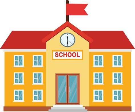 Download Vector illustration of High school building. Vector School ...