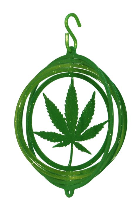 MARIJUANA LEAF Tini Swirly Metal Christmas Tree Ornament | SWEN Products