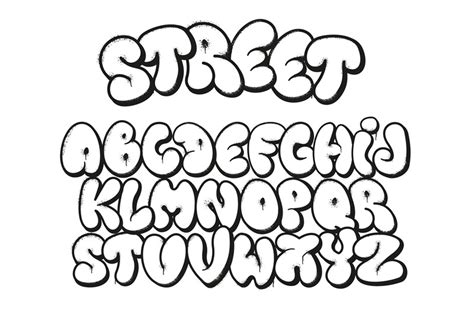 Bubble graffiti font. Inflated letters, street art alphabet symbols wi By WinWin_artlab ...