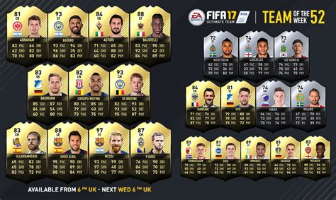 FIFA 17 Ultimate Team - Team of the Week (TOTW) #52 – September 13th 2017 | TheXboxHub