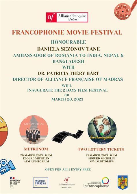 LA FRANCOPHONIE MOVIE FESTIVAL - Alliance Française of Madras