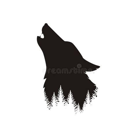 Tribal Wolf Howling Silhouette