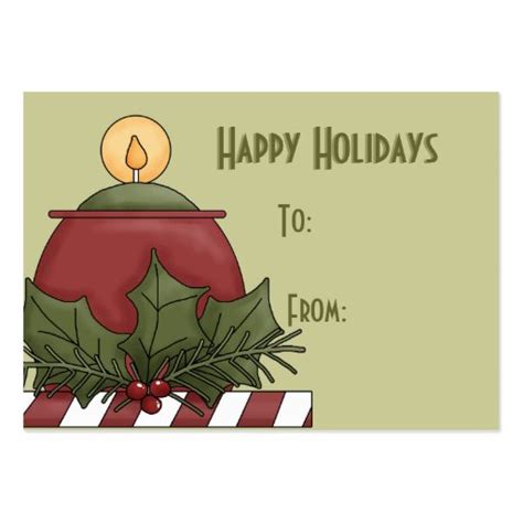 Happy Holidays Gift Tags Business Card Template | Zazzle