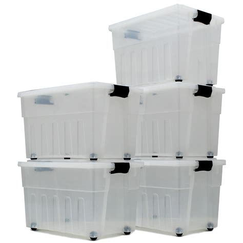 White Plastic Storage Boxes With Lids Uk : 65l Large Storage Box With ...