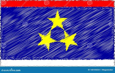 Vector Illustration of Sketch Style Vojvodina Flag Stock Vector ...