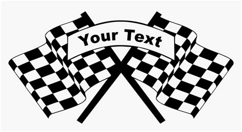 Checkered Racing Flags Sticker With Custom Wording - Checkered Racing Flags, HD Png Download ...