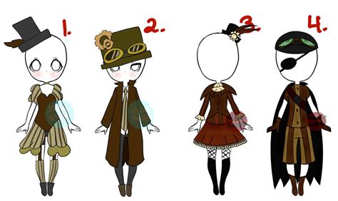 Steampunk Clothing Adoptables 3/4 OPEN by XilramAdopts on DeviantArt