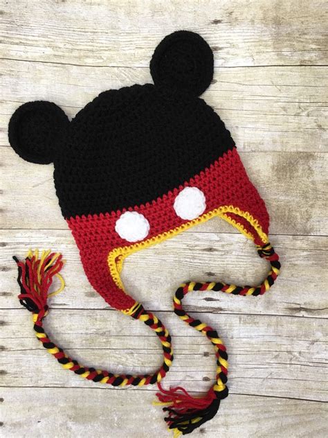 Mickey Mouse Crochet Hat Crochet Newborn by HushabyeStrBoutique