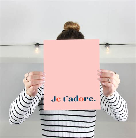 French Style 'je T'adore' Print By Giddy Kipper | notonthehighstreet.com