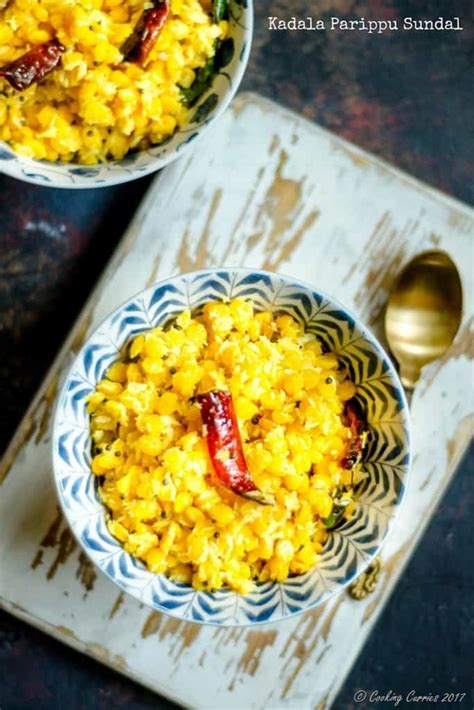 Kadala Parippu Sundal - Yellow Lentils With Coconut and Spices - Cooking Curries