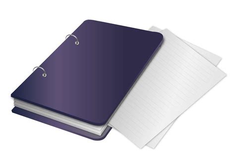 Notebook Binder with Papers Outside - Vector download