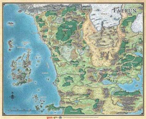 Dungeons & Dragons: Sword Coast Adventurer's Guide - Faerun Map - Game ...