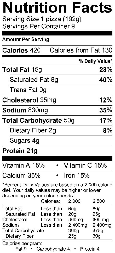 Little Caesars Nutrition Facts Cheese Pizza | Besto Blog