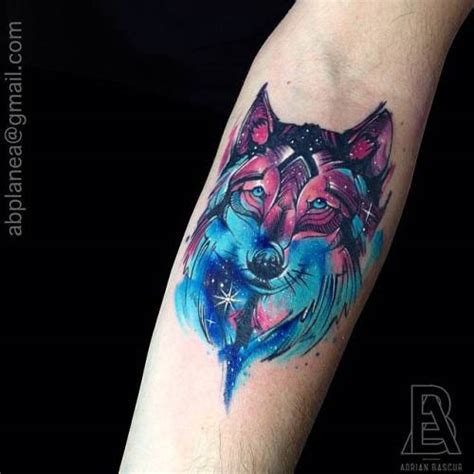 Galaxy Wolf Tattoo