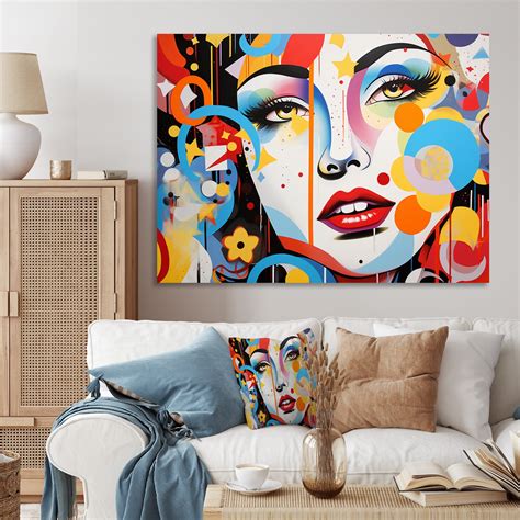 Designart "Iconography Portrait Pop Art painting II" Modern Wall Decor - Walmart.com