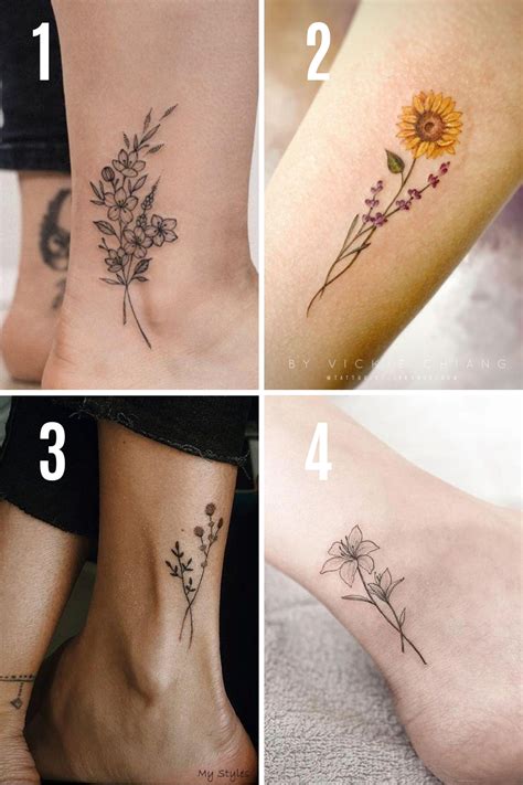 Cute Flower Tattoos On Ankle | Best Flower Site