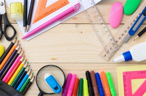 School stationery with notebook copyspace — Stock Photo © Saksoni #124465678