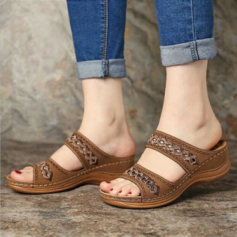 UHUSE - Women Summer Orthopedic Sandals Flip Flops Ladies Open Toe ...