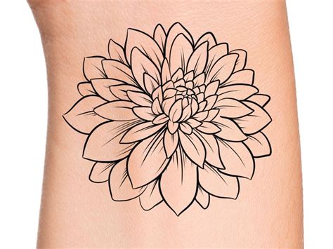 Dahlia Temporary Tattoo / Flower Tattoo / Floral Tattoo - Etsy