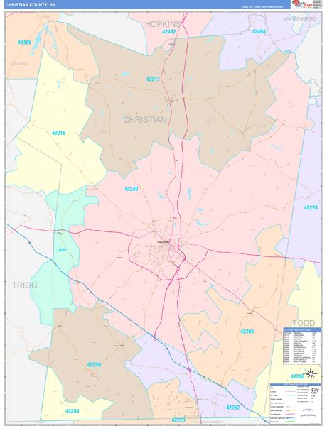 Christian County, KY Wall Map Color Cast Style by MarketMAPS - MapSales