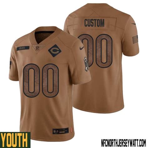 Youth Custom Brown Chicago Bears 2023 Salute To Service Retired Player Limited Jersey - Vulius ...