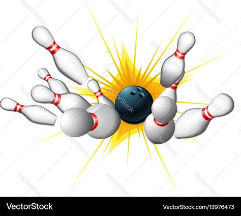 Bowling strike Royalty Free Vector Image - VectorStock