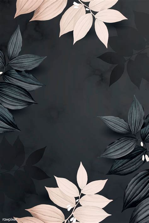 Foliage pattern black background vector | premium image by rawpixel.com ...