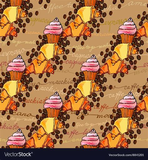 Croissant seamless pattern Royalty Free Vector Image