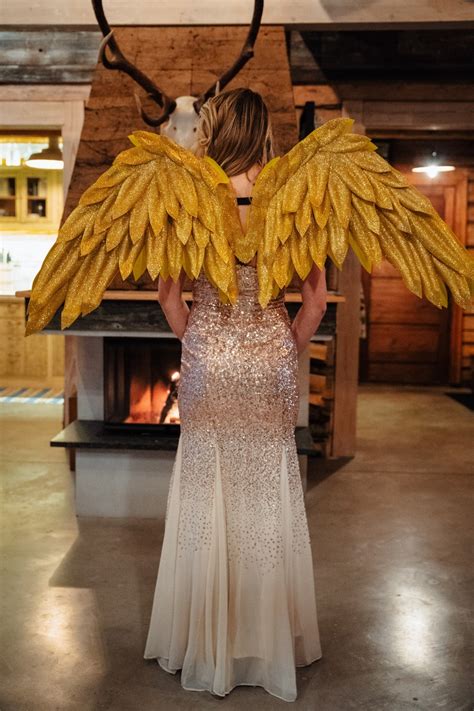 Gold Angel Wings Glitter Wings Costume Cosplay Costume - Etsy