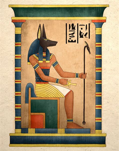 Egyptian Art Print Ancient God Anubis - Etsy