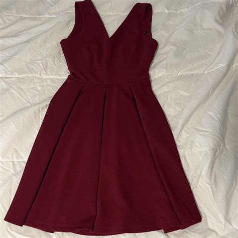 Women's Red and Burgundy Dress | Depop