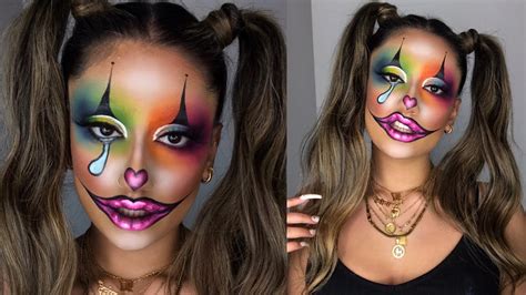 COLOURFUL CLOWN HALLOWEEN MAKEUP TUTORIAL - YouTube