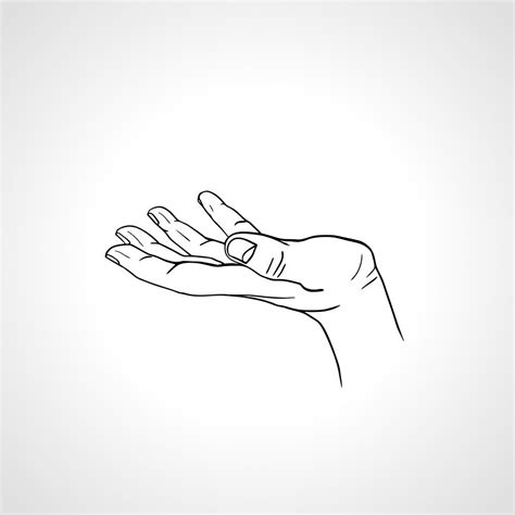 The Hand | Line art drawings, How to draw hands, Hand outline