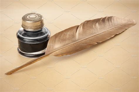 Golden quill pen on parchment | Quill pen, Quilling, Pen