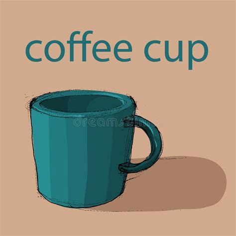 Coffee Cup Drawing Sketch Pencil Style Stock Illustration - Illustration of realistic, dark ...