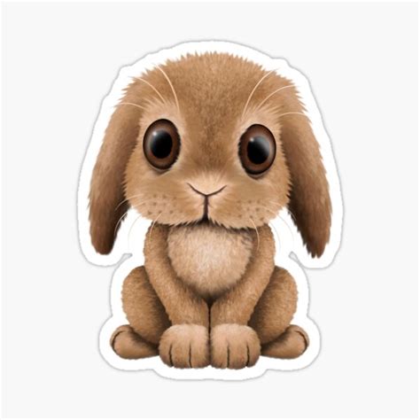 "Cute Brown Baby Bunny Rabbit " Sticker for Sale by JeffBartels | Redbubble