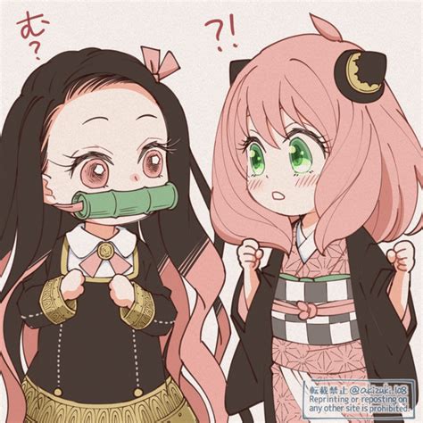 Nezuko and Anya [Demon Slayer + Spy x Family] : r/WholesomeSmols