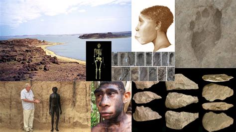 Lake Turkana, Turkana Boy models, stone tools, Homo Erectus footprints, and palaeoanthropologist ...