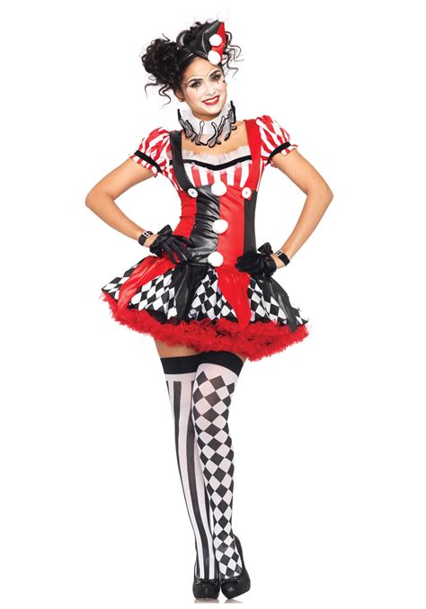 Women's Naughty Harlequin Clown Costume