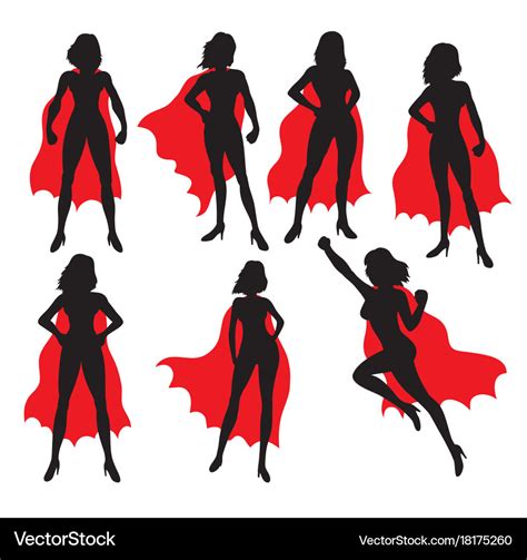 Super girl activity silhouettes Royalty Free Vector Image