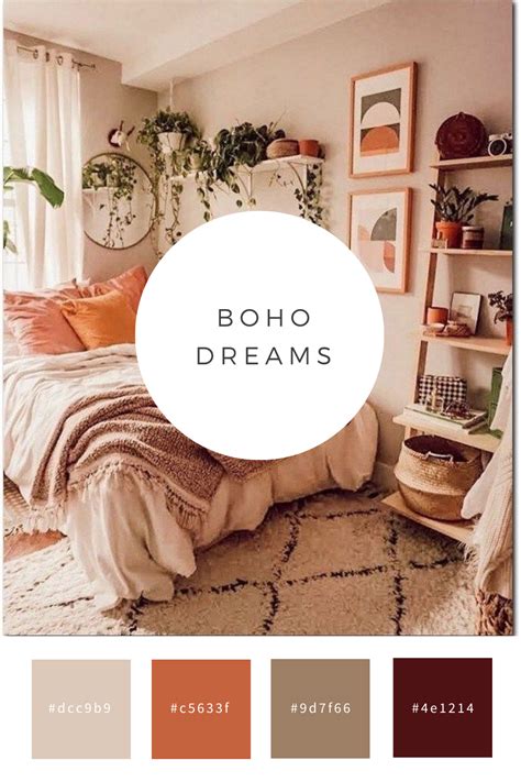 Boho Color Palette - Bedroom Inspiration | Boho style bedroom, Bedroom boho, Boho dorm room