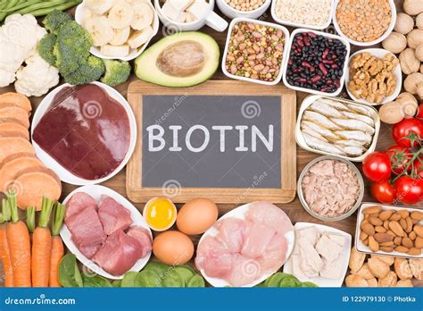 Biotin Food Sources, Top View Stock Photo - Image of eggs, biotin ...