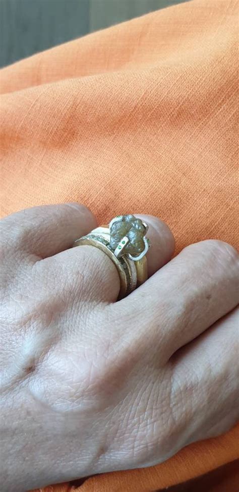 Rough Diamond Ring Raw Diamond Ring-sterling Silver Rough | Etsy